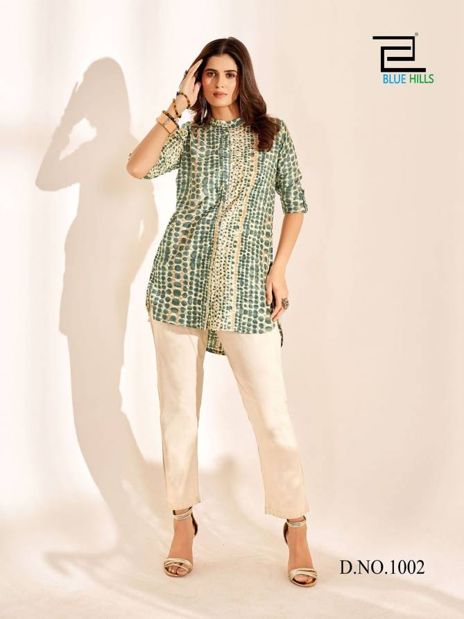 Blue Hills Our New Design Rayon Printed Ladies Top Catalog